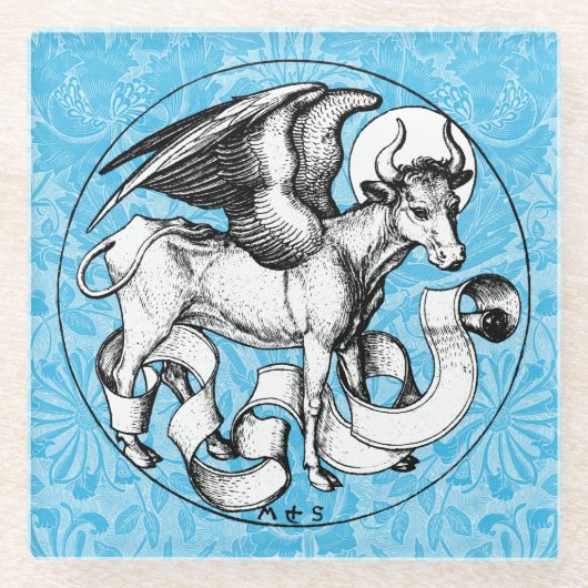 15世紀の聖ルカのエンブレムウィングブル ガラスコースター (正面)