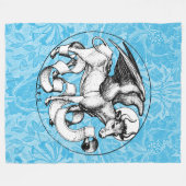 15世紀の聖ルカのエンブレムウィングブル フリースブランケット (正面(横))