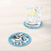 15世紀の聖ルカのエンブレムウィングブル ラウンドペーパーコースター (インサイチュ)