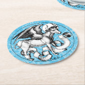 15世紀の聖ルカのエンブレムウィングブル ラウンドペーパーコースター (アングル)