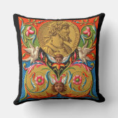 15世紀プリントカエサルの鳥の花など クッション (裏面)