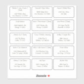 15個のゲスト名アドレス シール (シート)