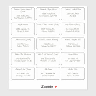15個のゲスト名アドレス シール