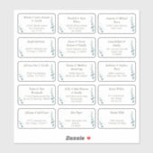 15個のゲスト結婚ネーム・アドレス・ステッカー シール (シート)