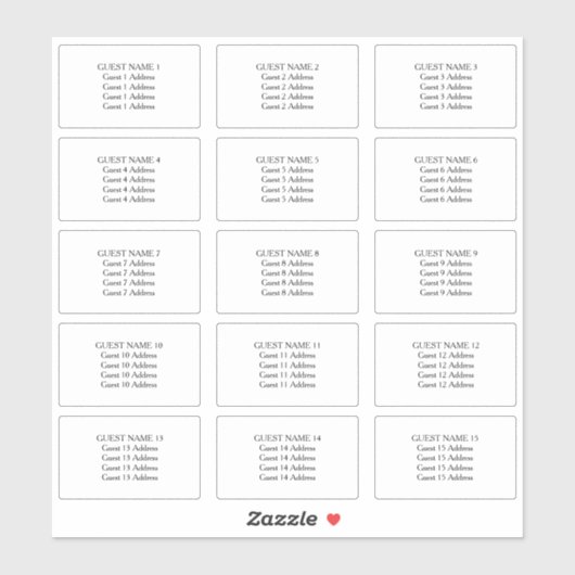 15個の封筒の日付住所 シールを保存する シール (シート)