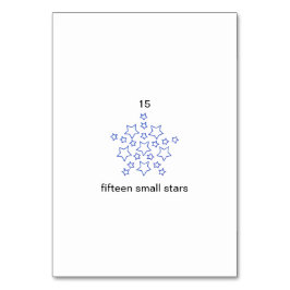 15個の小カスタム星のフラッシュカード テーブルナンバー