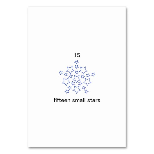 15個の小カスタム星のフラッシュカード テーブルナンバー (裏面)
