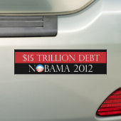 $15兆の負債Nobama 2012年 バンパーステッカー (車上)