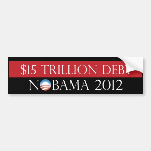 $15兆の負債Nobama 2012年 バンパーステッカー (正面)