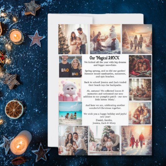 15写真コラージュモダンクリスマス年の要約 シーズンカード
