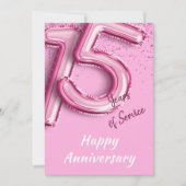 15周年おめでとう　ピンクの風船カード 招待状 (正面)