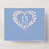 15周年クリスタル婚約記念日の写真　淡い青色 オールインワン招待状 (裏面)