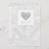 15周年クリスタル結婚記念日ハート招待状 招待状 (正面/裏面)