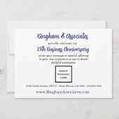 15周年ビジネス発表 ブルー 招待状 (裏面)