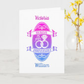 15周年伝統的なクリスタルウェディングアニバーサリー カード (黄色い花)