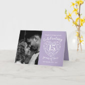 15周年結婚記念クリスタルハートカード カード (黄色い花)