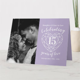 15周年結婚記念クリスタルハートカード カード