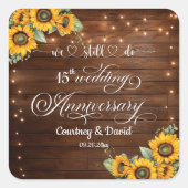 15周年結婚記念日のイルミネーション スクエアシール (正面)