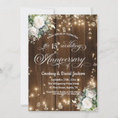 15周年結婚記念日のラスティックストリングライト 招待状 (正面)