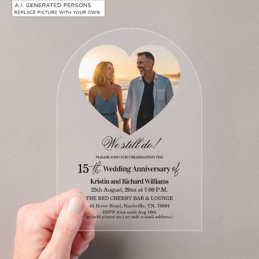 15周年結婚記念日フォト アクリル招待状