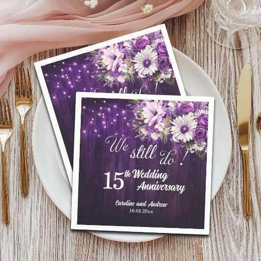 15周年結婚記念日 ストリングライト スタンダードカクテルナプキン