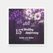 15周年結婚記念日 ストリングライト スタンダードカクテルナプキン (正面)