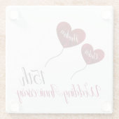 15周年結婚赤いハート風船 ガラスコースター (裏面)