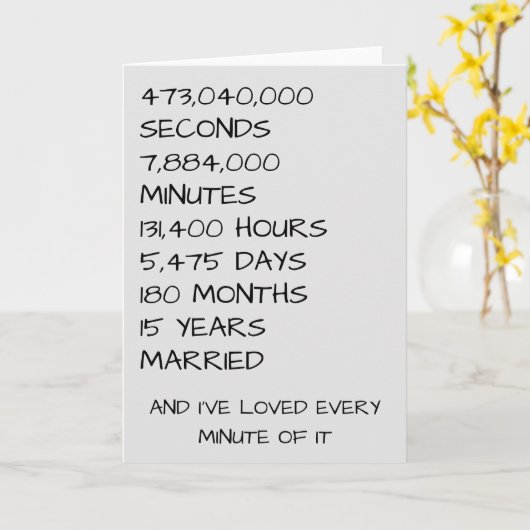 15周年結婚15年 カード (黄色い花)