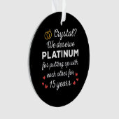 15周年結婚I - Crystal おもしろい Coule オーナメント (正面)