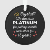 15周年結婚I - Crystal おもしろい Coule オーナメント (裏面)