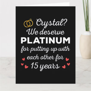 15周年結婚I - Crystal おもしろい Coule カード