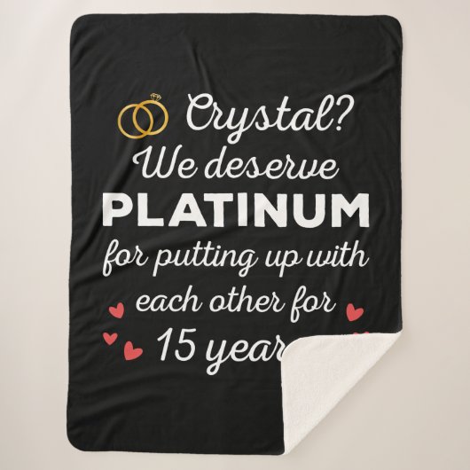 15周年結婚I - Crystal おもしろい Coule シェルパブランケット (正面)