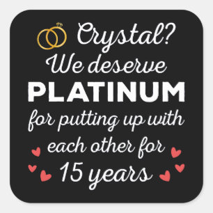 15周年結婚I - Crystal おもしろい Coule スクエアシール