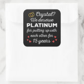 15周年結婚I - Crystal おもしろい Coule スクエアシール (バッグ)