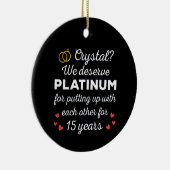 15周年結婚I - Crystal おもしろい Coule セラミックオーナメント (右)