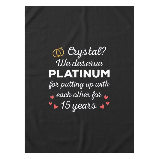 15周年結婚I - Crystal おもしろい Coule テーブルクロス (正面)