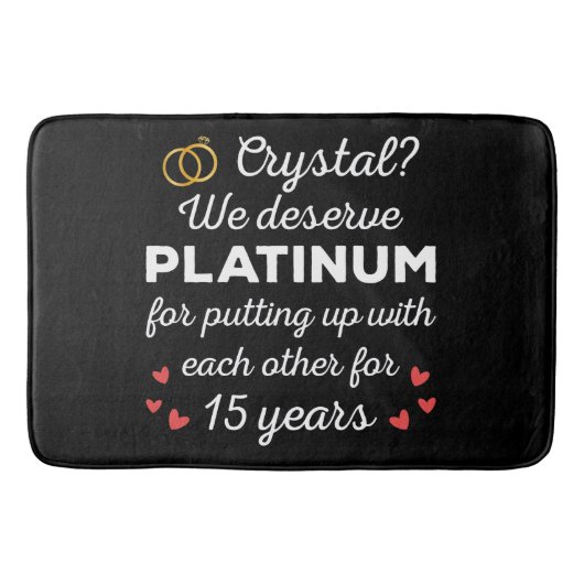 15周年結婚I - Crystal おもしろい Coule バスマット (正面)