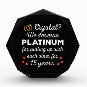 15周年結婚I - Crystal おもしろい Coule フォトブロック