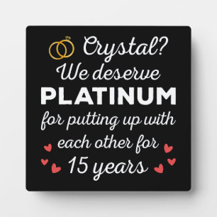 15周年結婚I - Crystal おもしろい Coule フォトプラーク