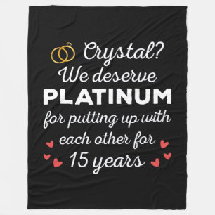 15周年結婚I - Crystal おもしろい Coule フリースブランケット