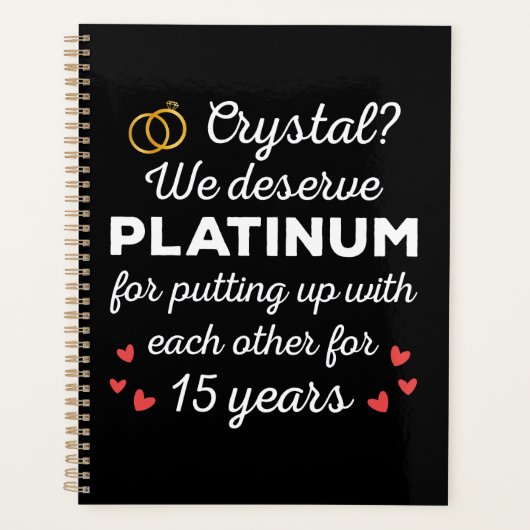 15周年結婚I - Crystal おもしろい Coule プランナー手帳 (正面)