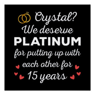 15周年結婚I - Crystal おもしろい Coule ポスター
