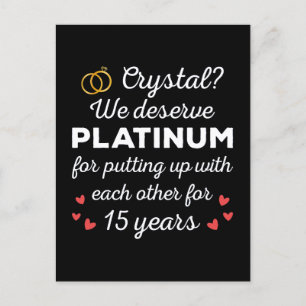 15周年結婚I - Crystal おもしろい Coule ポストカード