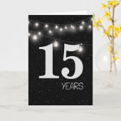 15周年記念の輝きと星 カード (黄色い花)