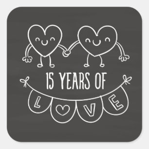 15周年記念ギフトチョークハート スクエアシール
