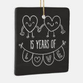 15周年記念ギフトチョークハート セラミックオーナメント (右)