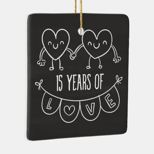 15周年記念ギフトチョークハート セラミックオーナメント (右)