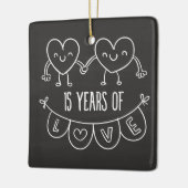 15周年記念ギフトチョークハート セラミックオーナメント (左)