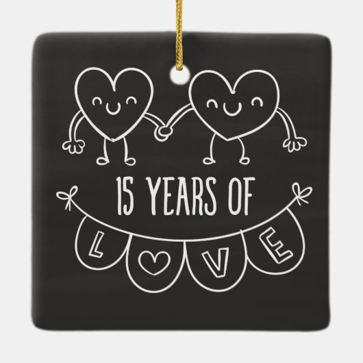 15周年記念ギフトチョークハート セラミックオーナメント (裏面)
