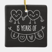 15周年記念ギフトチョークハート セラミックオーナメント (正面)